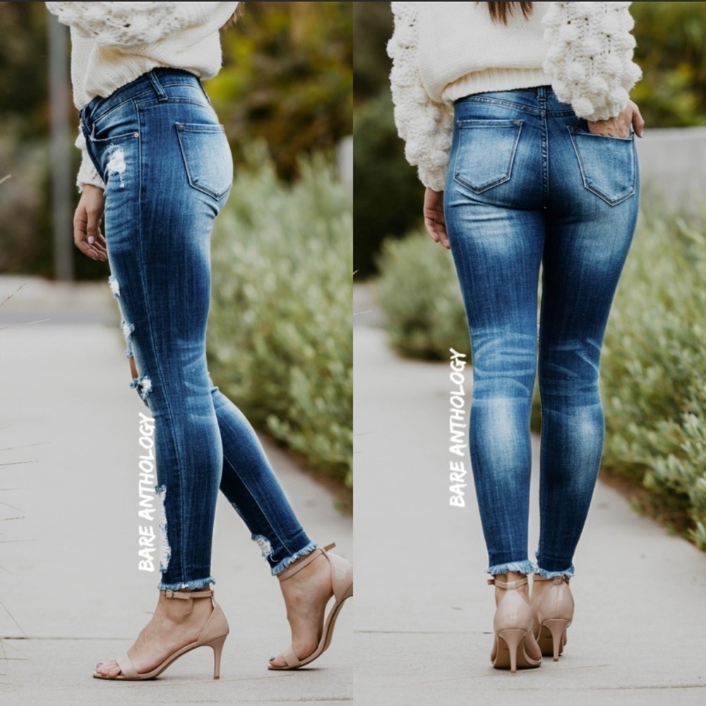 DAISY JANE III Distressed Skinny Ankle - Picture 2 of 4
